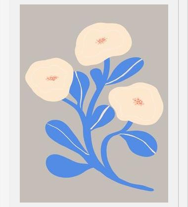 Cuadro Abstract Floral Blue 2