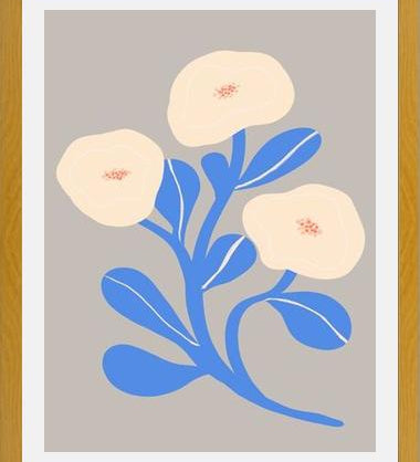 Cuadro Abstract Floral Blue 2