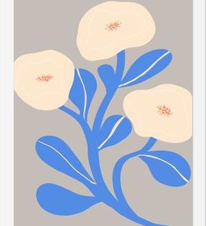 Cuadro Abstract Floral Blue 2