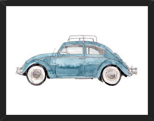 Cuadro Vintage Car Light Blue