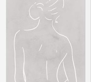 Cuadro Female body sketch - Light gray