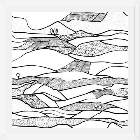 Cuadro Monegros, Paisaje en blanco y negro