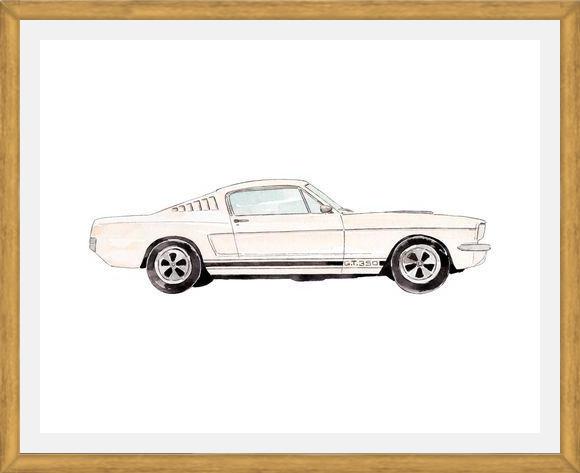 Cuadro Vintage cream car