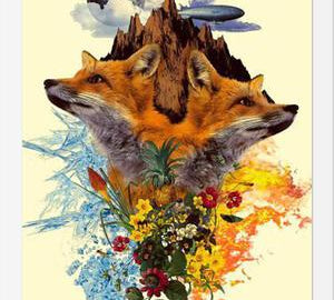 Cuadro Fox and Floral