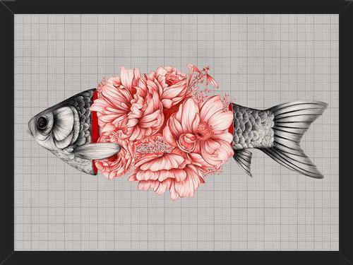 Cuadro Vintage Tropical Aquarium Fish