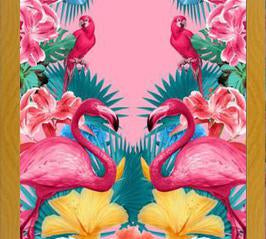 Cuadro Flamingo and Tropical garden