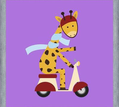 Cuadro Giraffe on Motor Scooter