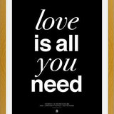 Cuadro THE BEATLES - LOVE IS ALL YOU NEED black