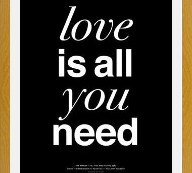 Cuadro THE BEATLES - LOVE IS ALL YOU NEED black