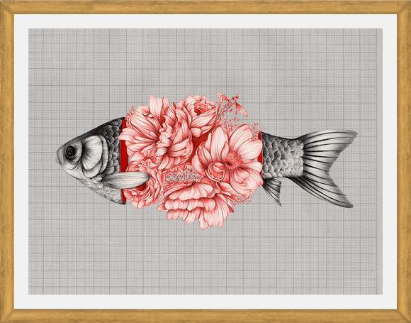 Cuadro Vintage Tropical Aquarium Fish
