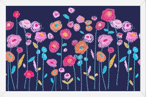 Cuadro crayon flowers