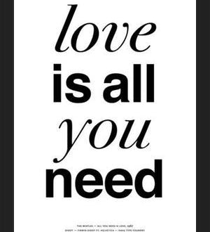 Cuadro The Beatles - Love is all you Need White