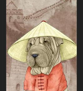 Cuadro Sharpei With The Great Wall