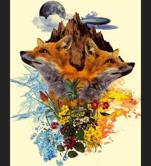 Cuadro Fox and Floral