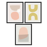Set de Cuadros Simple shapes in soft tones 1, 4 y 6