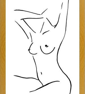 Cuadro Female body sketch 3 - Black and white