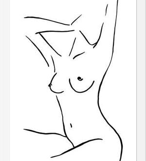 Cuadro Female body sketch 3 - Black and white