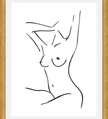 Cuadro Female body sketch 3 - Black and white