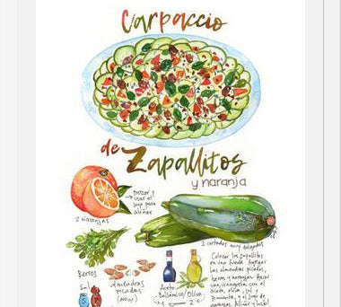 Cuadro Receta Carpaccio de Zapallitos