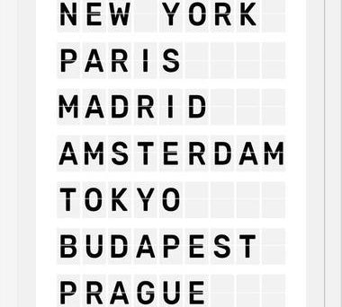 Cuadro Destinos Internacionales - Blanco