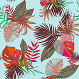 Mantel de Hule Hand Drawn Monstera Palm Leaves Nature