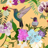 Mantel de Hule ORCHID, ALSTROEMERIAS AND CUTE HUMMING BIRDS