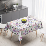 Mantel de Hule Abstract Flowers and Dragonfly Pastel Colored Floral S