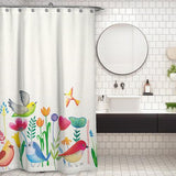 Cortina de Baño Pajaritos en el Jardín