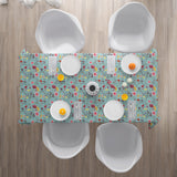 Mantel de Hule Multiflora Turquesa
