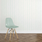 Papel Mural Lineas Chevron Menta