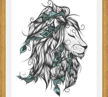Cuadro Poetic Lion Turquoise