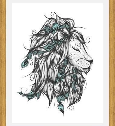Cuadro Poetic Lion Turquoise