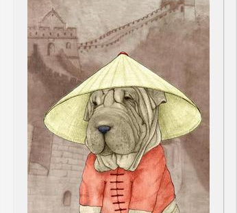 Cuadro Sharpei With The Great Wall