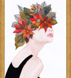Cuadro Woman in flowers, watercolor 2