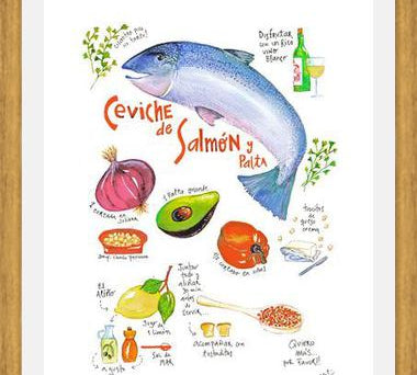 Cuadro Receta Ceviche Salmón
