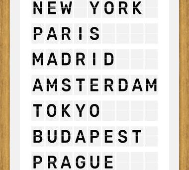 Cuadro Destinos Internacionales - Blanco