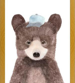 Cuadro Oso pardo con gorra