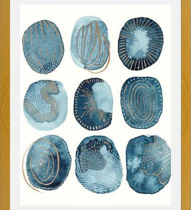 Cuadro Indigo watercolorInk 04
