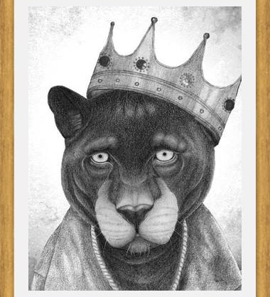 Enmarcado El Rey Pantera bw
