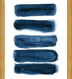 Cuadro Indigo blue watercolor brush strokes