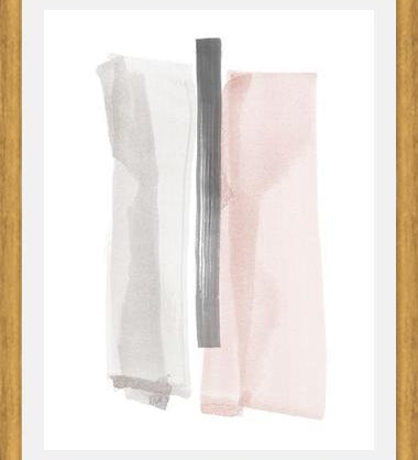 Cuadro Brushstrokes in gray and pink II