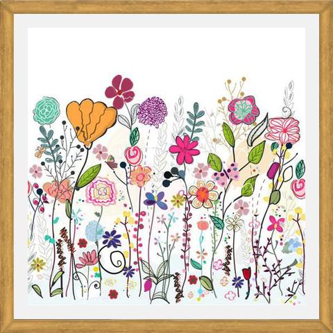 Cuadro Colorful Wildflowers and Flower Field