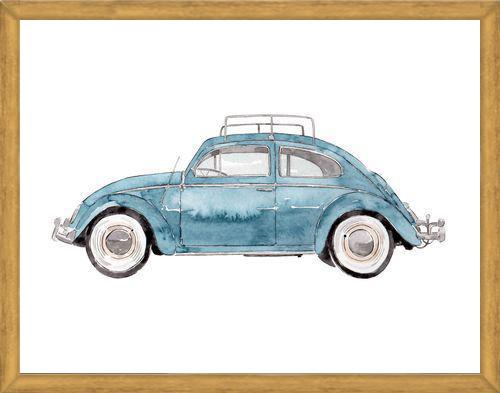 Cuadro Vintage Car Light Blue
