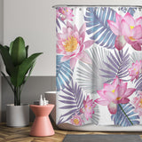 Cortina de Baño Hand drawn Pink Lotus Flower