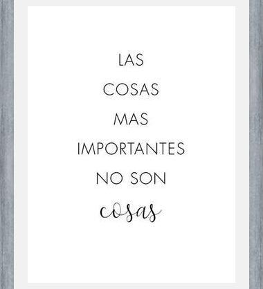 Cuadro Las cosas más importantes no son cosas