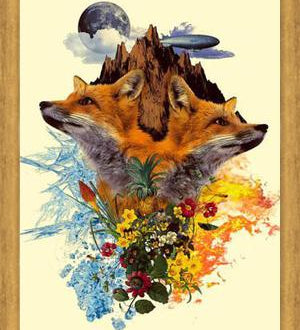 Cuadro Fox and Floral