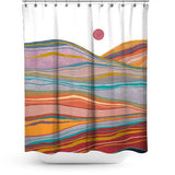 Cortina de Baño Retro rainbow landscape
