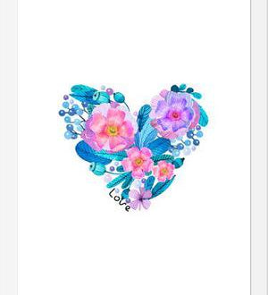 Cuadro Watercolor Floral Heart