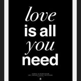 Cuadro THE BEATLES - LOVE IS ALL YOU NEED black