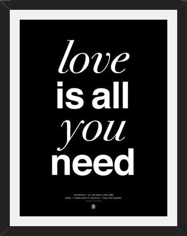 Cuadro THE BEATLES - LOVE IS ALL YOU NEED black